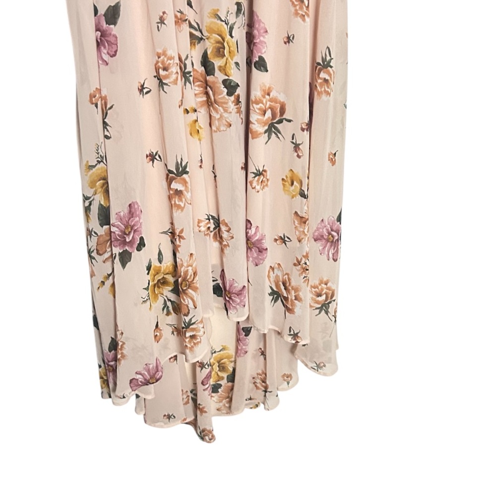 Torrid Blush Pink Floral Chiffon Hi-Lo Dress Plus Size 2X - Picture 6 of 8